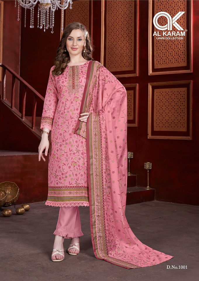 Shabnam Vol 1 By Al karam Soft Cotton Printed Dress Material Wholesale Market In Surat
